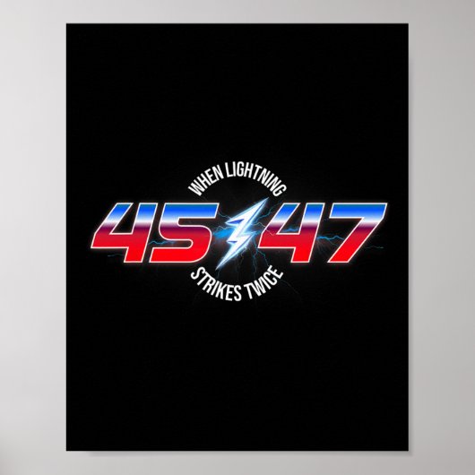 Bei Blitzschlägen zweimal 45 47 Trump-Wiederwahl Poster (Vorne)