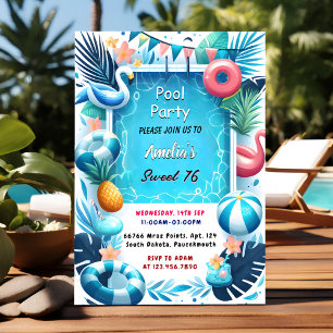 Bei Boy Fun Teen Erwachsene Pool Party Sweet 16 Ge Einladung