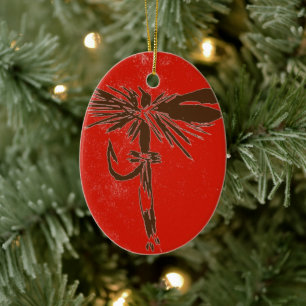 Bei Brown: Red trout dry fly Christmas Ornament