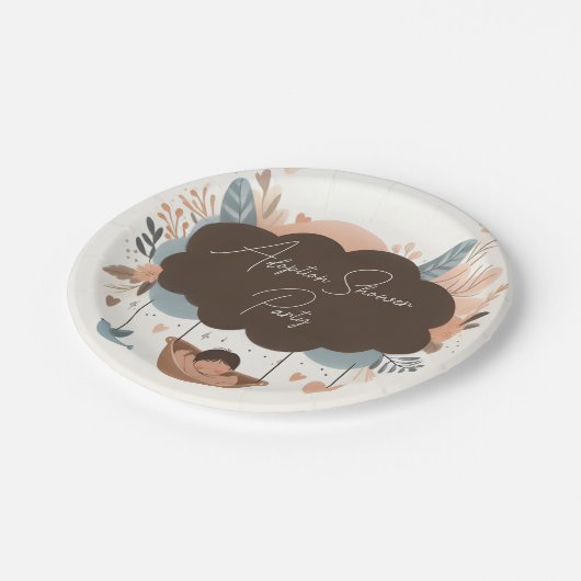 Bei Child Old Son Boho Fun Adoption Day Kinderdusc Pappteller (Schrägansicht)