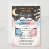 Bei Cloud Twinkle Twinkle Little Star Gender Revea Einladung (Vorderseite)