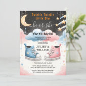 Bei Cloud Twinkle Twinkle Little Star Gender Revea Einladung (Stehend Vorderseite)