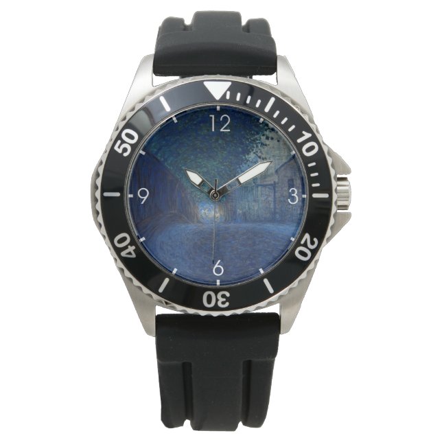 Bei Dämmerung (Nachtlandschaft) (Abend Szene) Armbanduhr (Vorderseite)