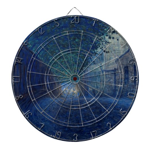 Bei Dämmerung (Nachtlandschaft) (Abend Szene) Dartscheibe (vorne)