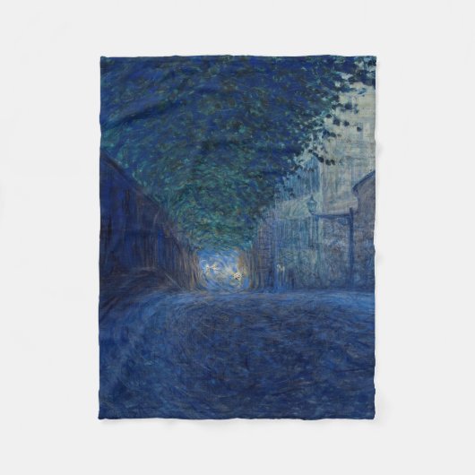 Bei Dämmerung (Nachtlandschaft) (Abend Szene) Fleecedecke (Vorderseite)