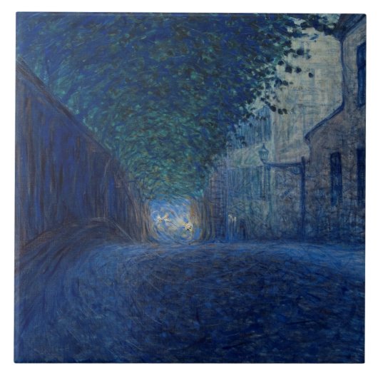 Bei Dämmerung (Nachtlandschaft) (Abend Szene) Fliese (Vorderseite)