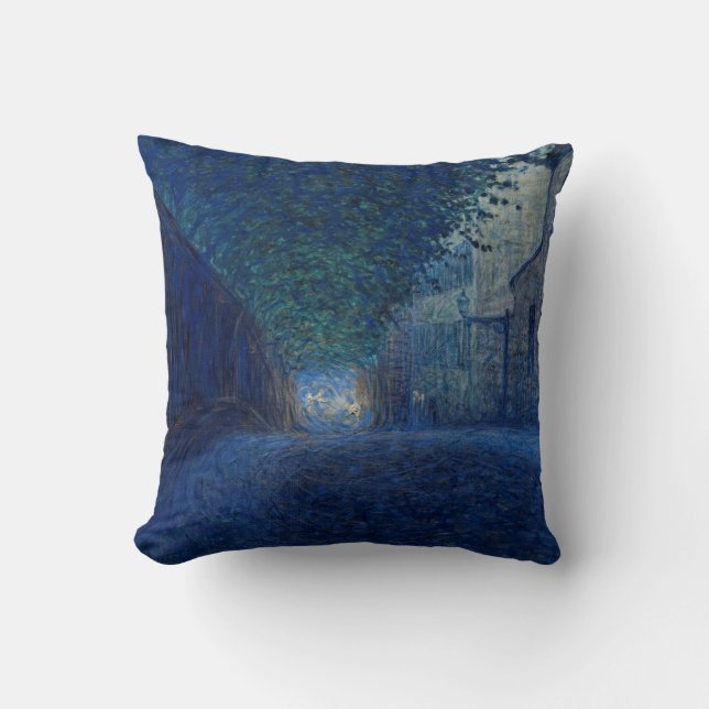 Bei Dämmerung (Nachtlandschaft) (Abend Szene) Kissen (Vorderseite)