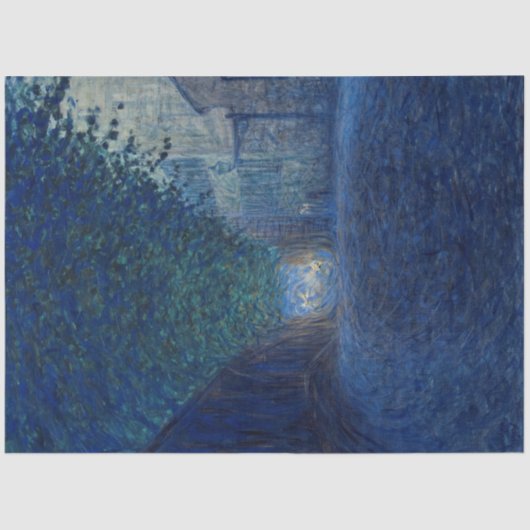 Bei Dämmerung (Nachtlandschaft) (Abend Szene) Seidenpapier (Vorderseite)