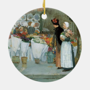Bei dem Floristen von Childe Hassam, Vintage Fine Keramik Ornament