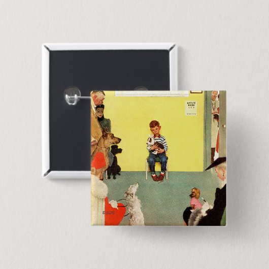 Bei den Vets von Norman Rockwell Button (Vorne & Hinten)