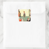 Bei den Vets von Norman Rockwell Quadratischer Aufkleber (Tasche)