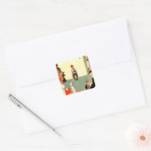 Bei den Vets von Norman Rockwell Quadratischer Aufkleber (Umschlag)