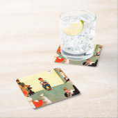 Bei den Vets von Norman Rockwell Rechteckiger Pappuntersetzer (Vor Ort)