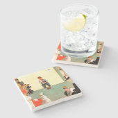 Bei den Vets von Norman Rockwell Steinuntersetzer (Seitenansicht)