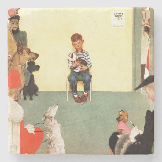 Bei den Vets von Norman Rockwell Steinuntersetzer (Vorderseite)