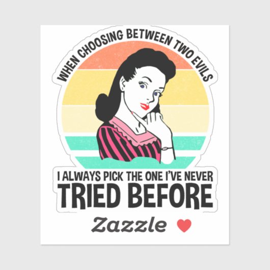 Bei der Auswahl zwischen zwei Evils Aufkleber (Blatt)