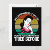 Bei der Auswahl zwischen zwei Evils Postkarte (Vorne/Hinten)