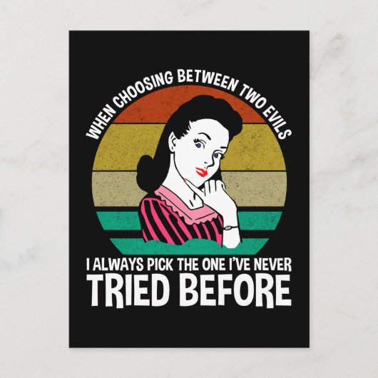 Bei der Auswahl zwischen zwei Evils Postkarte (Vorderseite)