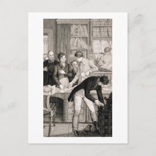 bei der Bank, c.1800 (Gravieren) Postkarte