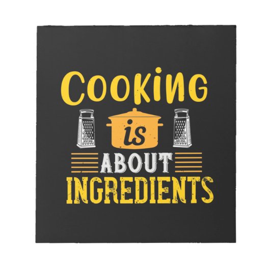 Bei der Kochen geht es um Inhaltsstoffe 2 Notizblock (Vorderseite)