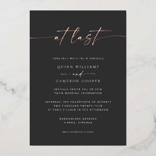 Bei der letzten Hochzeitsfeier Einladung auf schwa (Vorderseite)