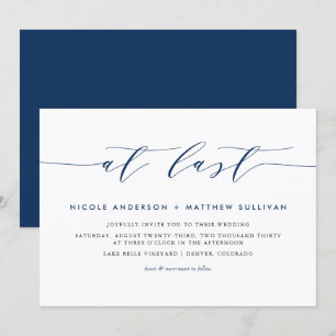 Bei der letzten Navy Minimalistisches Script Hochz Einladung