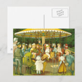 Bei der Merry Go-Runde Postkarte (Vorne/Hinten)