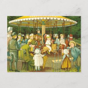 Bei der Merry Go-Runde Postkarte
