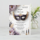 Bei Dress Code Prom Kostümmasquerade Ball Hochzeit Einladung (Stehend Vorderseite)