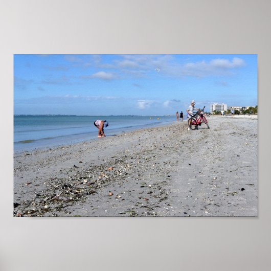 Bei Ebbe, Fort Myers Beach, Florida Poster (Vorne)