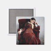 Bei einer Erholung, Ilya Repin Magnet (Vorderseite/Rückseite)