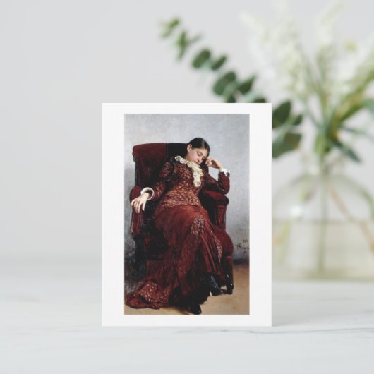 Bei einer Erholung, Ilya Repin Postkarte (Stehend Vorderseite)