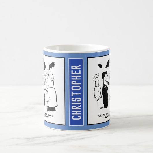 Bei einer Hochzeit warnt der Trauzeuge den Bräutig Kaffeetasse (Mittel)