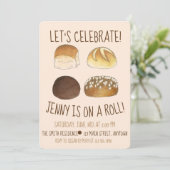Bei einer Roll Let's feiern Glückwunsch Party Einladung (Stehend Vorderseite)