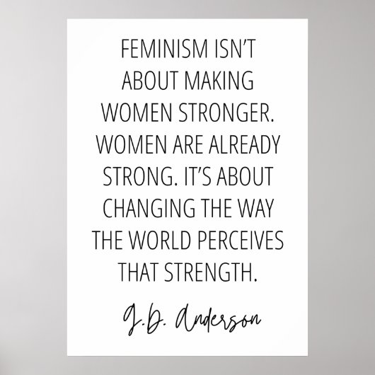 Bei Feminismus geht es nicht darum, Frauen stärker Poster (Vorne)