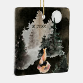 bei Frieden ~ Fox und Vollmond-Wald Keramikornament (Rechts)