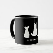 Bei Hunden vertrauen wir Hundeliebten Tasse (Vorderseite Links)