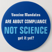 Bei Impfmandaten geht es um Einhaltung der Vorschr Button (Vorderseite)