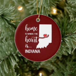 Bei Indiana Zuhause ist das Herz Keramik oder Name Ornament