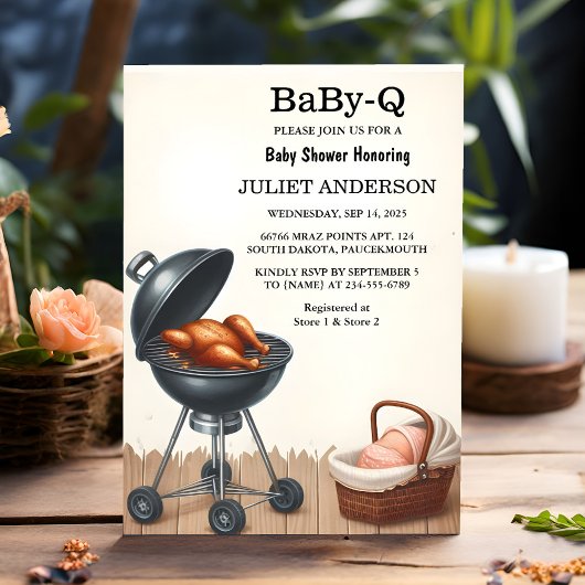 Bei Kariert Babyq Fun Food Steak Beef Grillen Baby Einladung