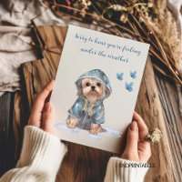 Bei Krankheit mit süßem Yorkie Blaue Aquarellmaler