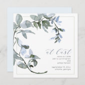 Bei Last Greenery Powder Blue Floral Save The Date (Vorne/Hinten)