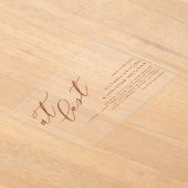 Bei Last Terracotta Moderne Kalligrafie Hochzeit Acryleinladungen (Ablage )