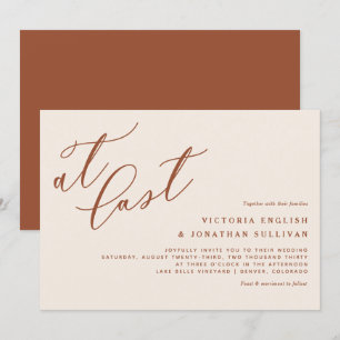 Bei Last Terracotta Moderne Kalligrafie Hochzeit Einladung