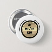 BEI ME/HE KIM Pronoun Rainbow Circle Prix Button (Vorne & Hinten)