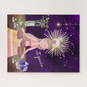 Bei Peace Meditating Yoga Girl and Crystals Puzzle (Horizontal)