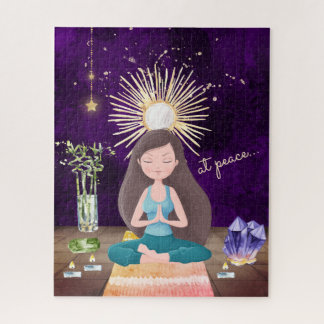 Bei Peace Meditating Yoga Girl and Crystals Puzzle