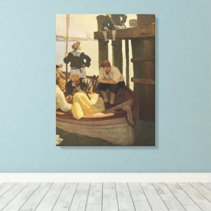 Bei Queen's Ferry von NC Wyeth, Vintage Piraten Leinwanddruck