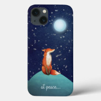 bei Ruhe ~ charmanter Fuchs unter Vollmond sitzen