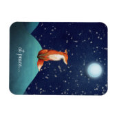 bei Ruhe ~ charmanter Fuchs unter Vollmond sitzen Magnet (Horizontal)